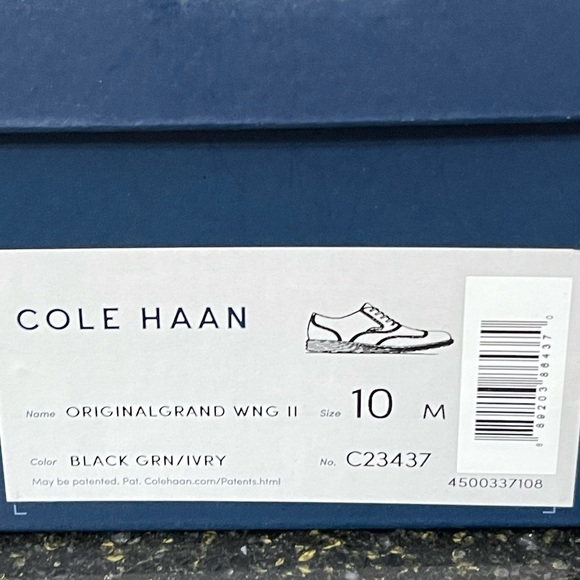 Cole Haan OriginalGrand Black Wingtips with tan dot detailing. Size 10. - Picture 11 of 12